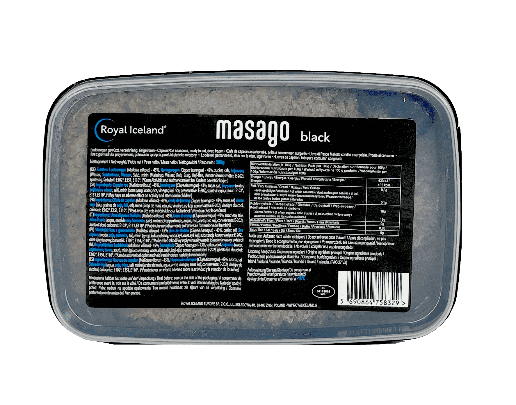 Masago Loddarom Svart 1x500g Royal Iceland