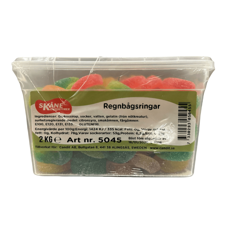 Godis Regnbågsringar Skåne Konfektyr 2kg