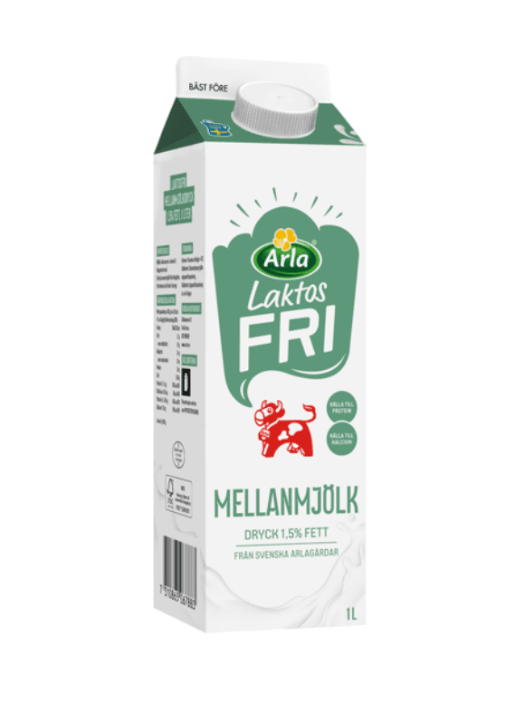 Laktosfri Mellanmjölkdryck 1.5% 1Liter Arla Sverige