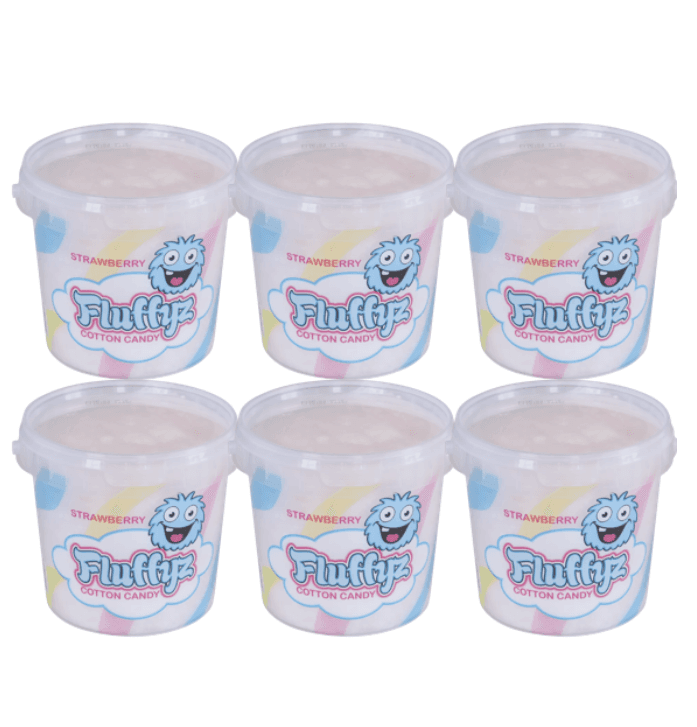 Sockervadd Fluffyz Jordgubb 6x50g 