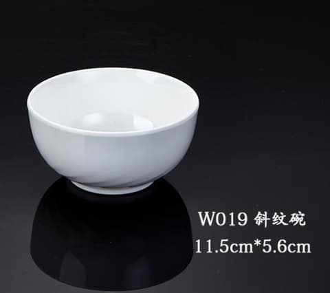 Vit melamin skål bredd: 11,5cm djup: 5,6cm W019 Tai Yuan Mei