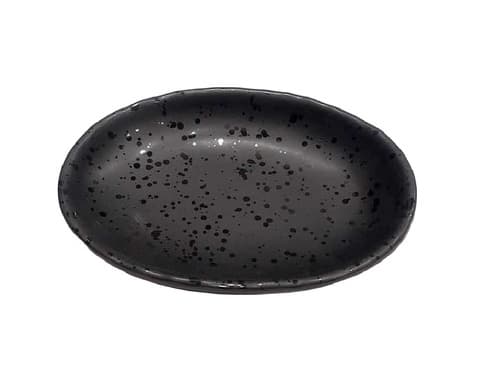 Svart oval melamin tallrik 22cmx16,5cm MA-E146 JB Products