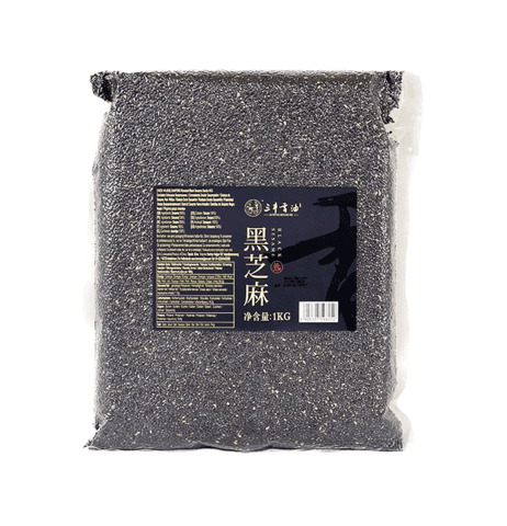 Svart Sesamfrön Rostad 1000g Sanfeng Kina
