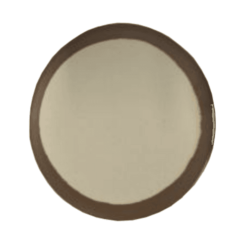 Melamin Plate Runda Med Brunt Kant, Stora 