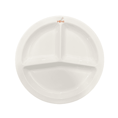 Tallrik med 3 fack – Bufféstorlek 27 cm (modell 6216-10) – med PONG-logga