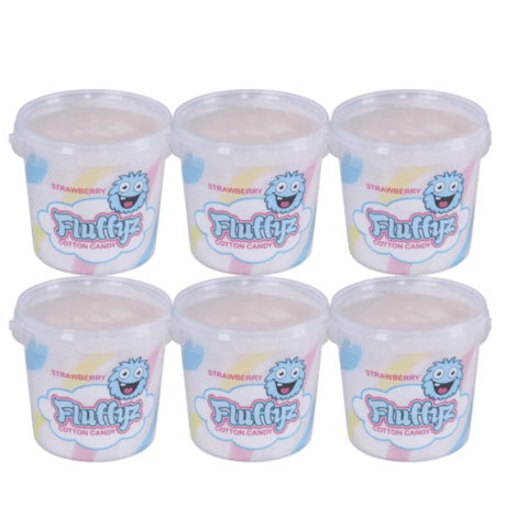 Sockervadd Fluffyz Jordgubb 6x50g 