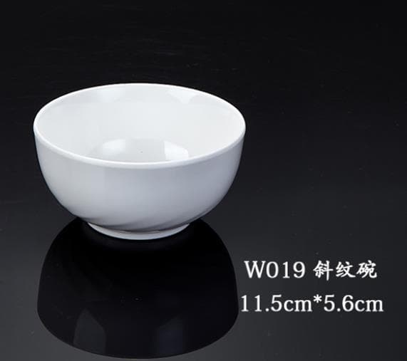 Vit melamin skål bredd: 11,5cm djup: 5,6cm W019 Tai Yuan Mei