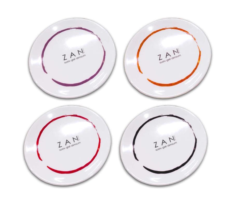 Platt melamin coupétallrik med ZAN logo 15cm D022-6 Tai Yuan Mei