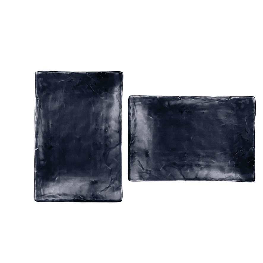 Melamin Tallrik Svart Graverad 27cmx18cm/HCP728-KORDCO